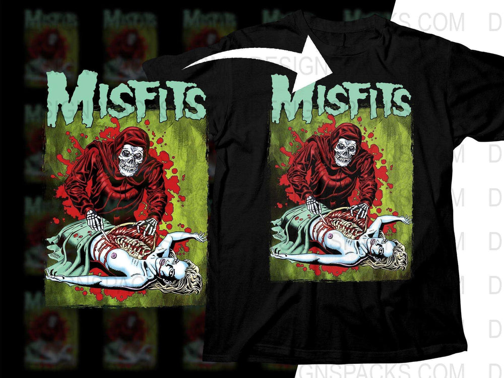 Misfits Grim Reaper and Woman Rock Art Png Halftone Digital Download