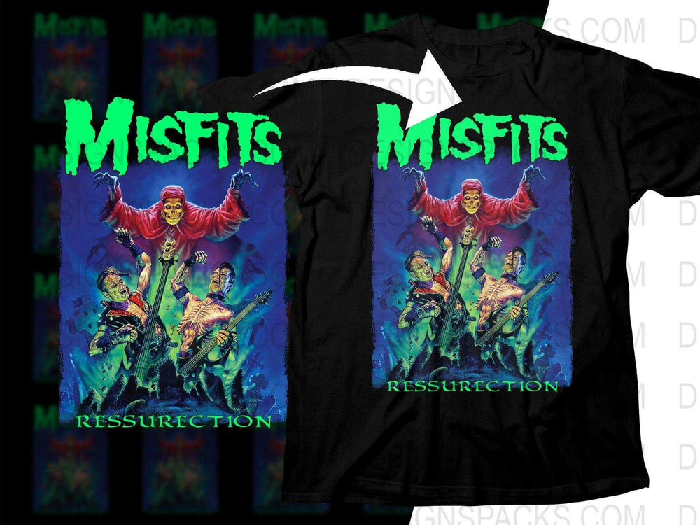 Misfits Resurrection Rock Png Halftone Digital Download with Horror Theme
