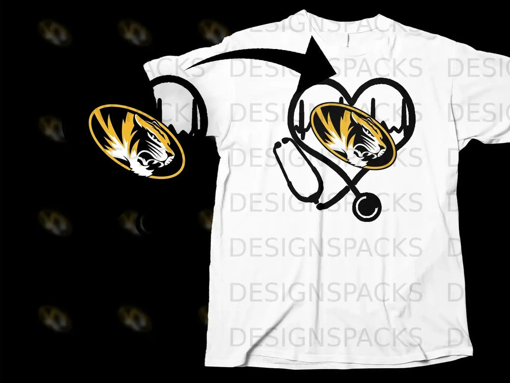 Stethoscope Heartbeat with Tiger Graphic Shirt