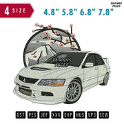 Mitsubishi Car Blossom Embroidery Design