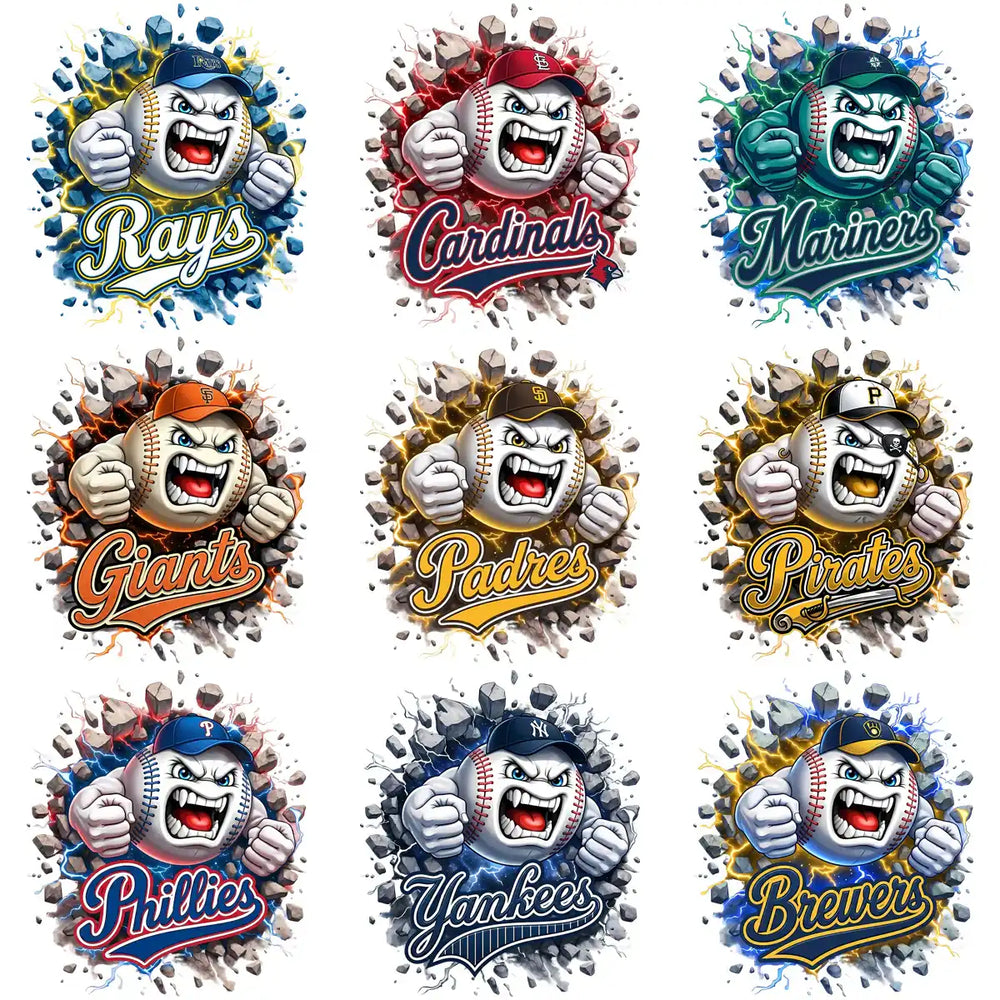 30 Baseball Angry Ball Wall Breakout Logo Designs Bundle PNG