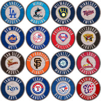 Load image into Gallery viewer, 30 Baseball Teams Wood Circle Badges Logo Designs Bundle PNG
