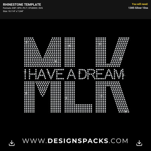 Mlk Have Dream Rhinestone Digital Template
