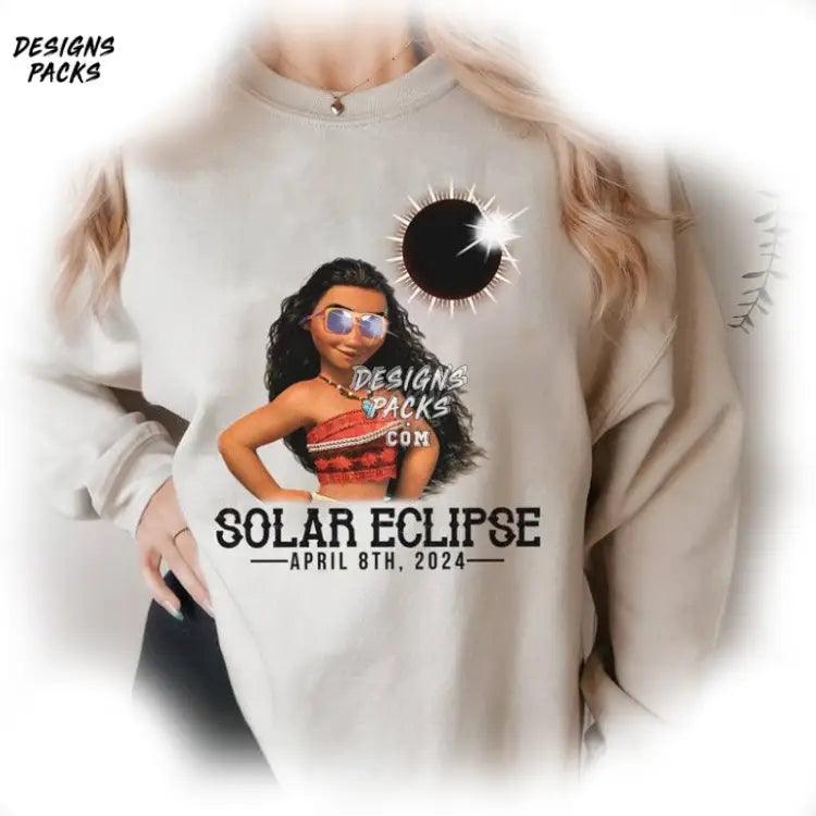 Moana Solar Eclipse 2024 Cartoon Png Design