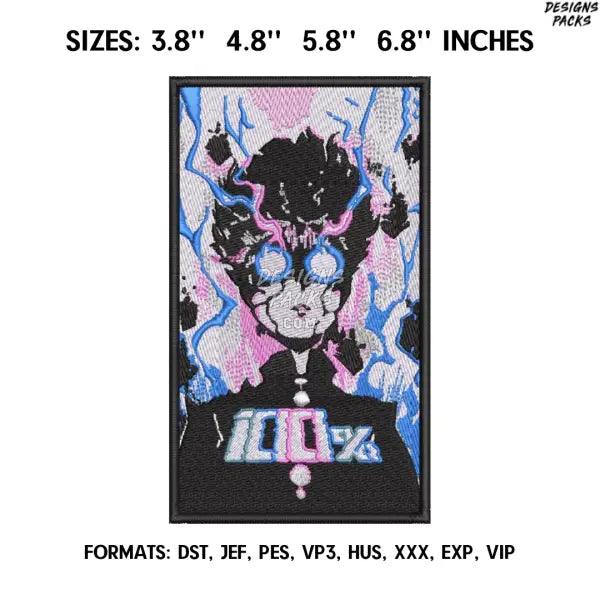 Mob Psycho 100 Embroidery Design File / Kageyama Shigeo Anime Embroidery Design/. Pes Dst Exp