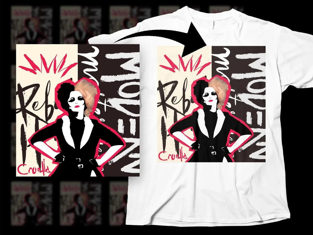 Modern Rebel Cruella Graphic Print Png Digital Download