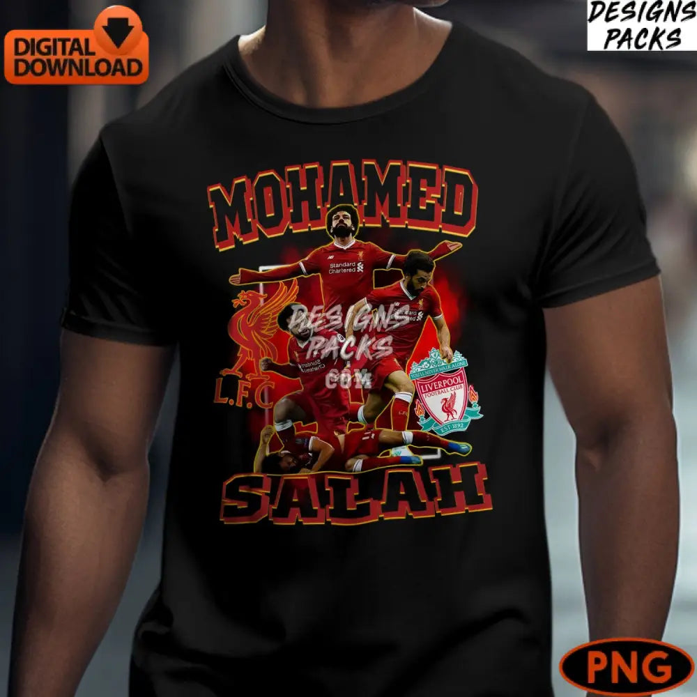 Mohamed Salah Liverpool Fc Digital Art Instant Download Soccer Player Png Sports