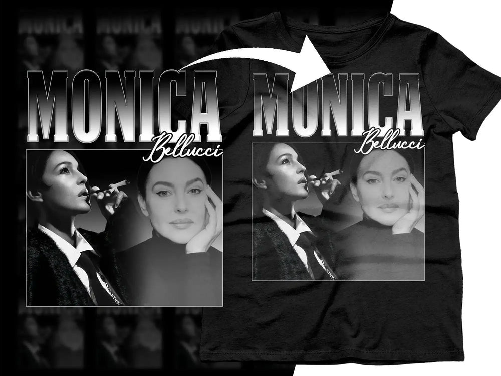 Monica Bellucci Iconic Moments Black and White Png Digital Download