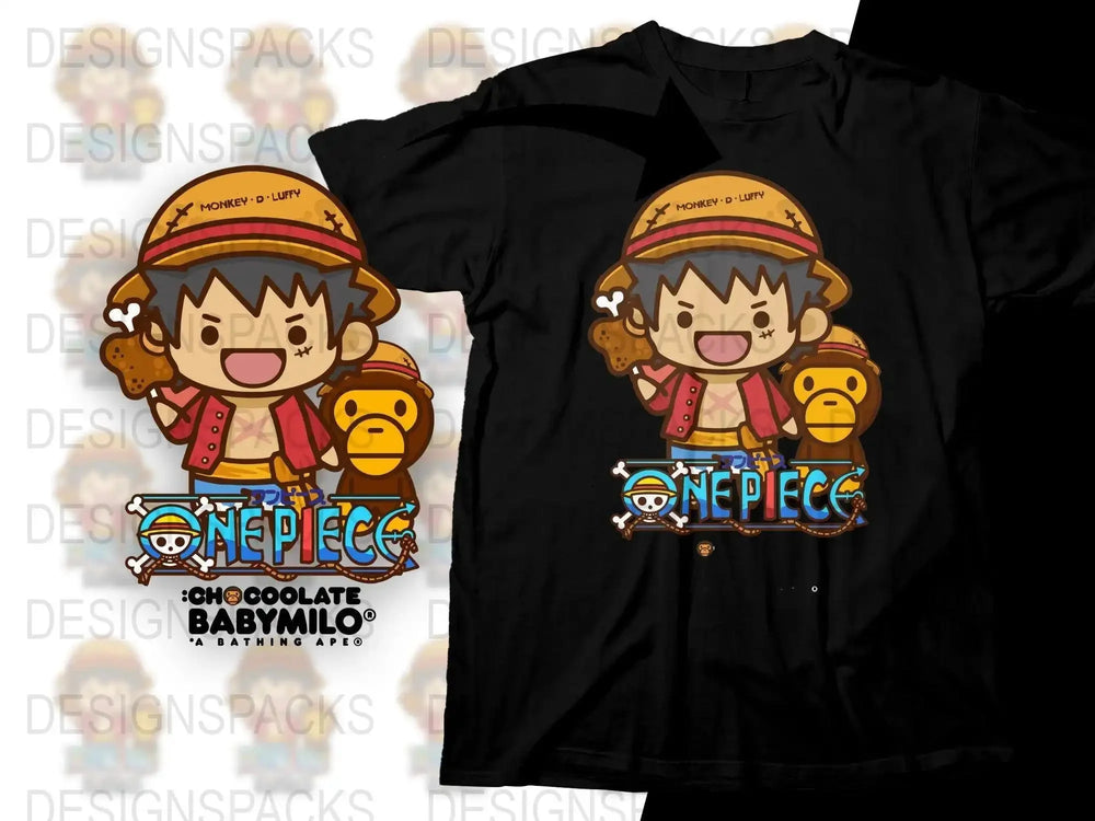 Monkey D. Luffy and Baby One Piece Png Digital Download