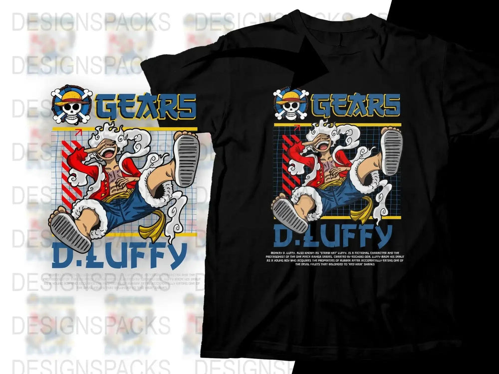 Monkey D. Luffy Anime Character Graphic Png Digital Download