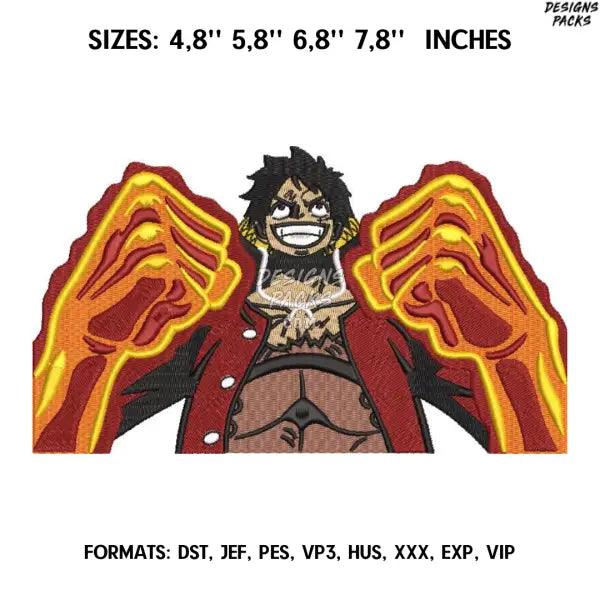 Monkey D Luffy Embroidery Design File/Anime Embroidery Design/ Anime design/ Embroidery Pattern/ Design Pes Dst Format
