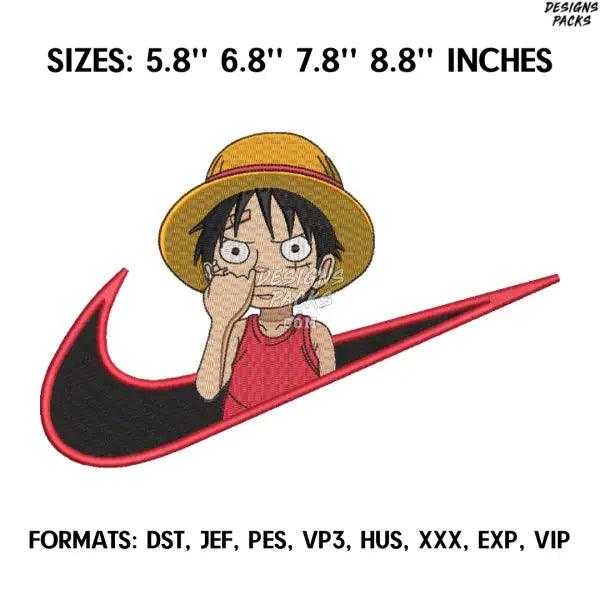 Monkey D Luffy Embroidery Design File, One Piece Anime Embroidery Design, Machine embroidery. Embroidery Anime Pes File