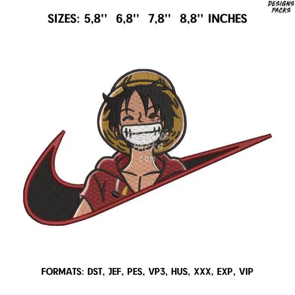 Monkey D Luffy Embroidery Design File / One Piece Anime Embroidery Design/. Pes Dst format