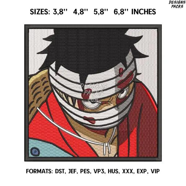 Monkey D Luffy Embroidery Design File/Anime Embroidery Design/ Anime design/ Embroidery Pattern/ Design Pes Dst Format