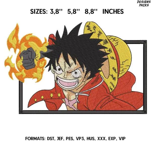 Monkey D Luffy Embroidery Design File/Anime Embroidery Design/ Anime design/ Embroidery Pattern/ Design Pes Dst Format