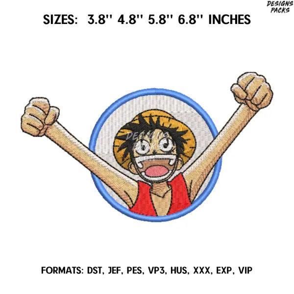 Monkey D Luffy Embroidery Design File, One Piece Anime Embroidery Design,. Luffy Chibi Design