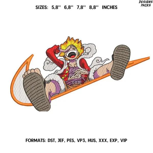 Monkey D Luffy Gear 5 Embroidery Design File/Anime Embroidery Design/ Embroidery Pattern/ Design Pes Dst Format