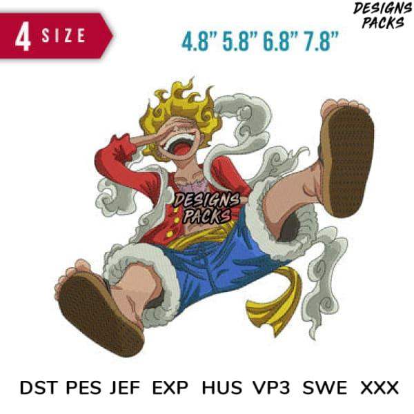 Anime character embroidery design in 4 sizes, compatible with DST PES JEF formats for instant download