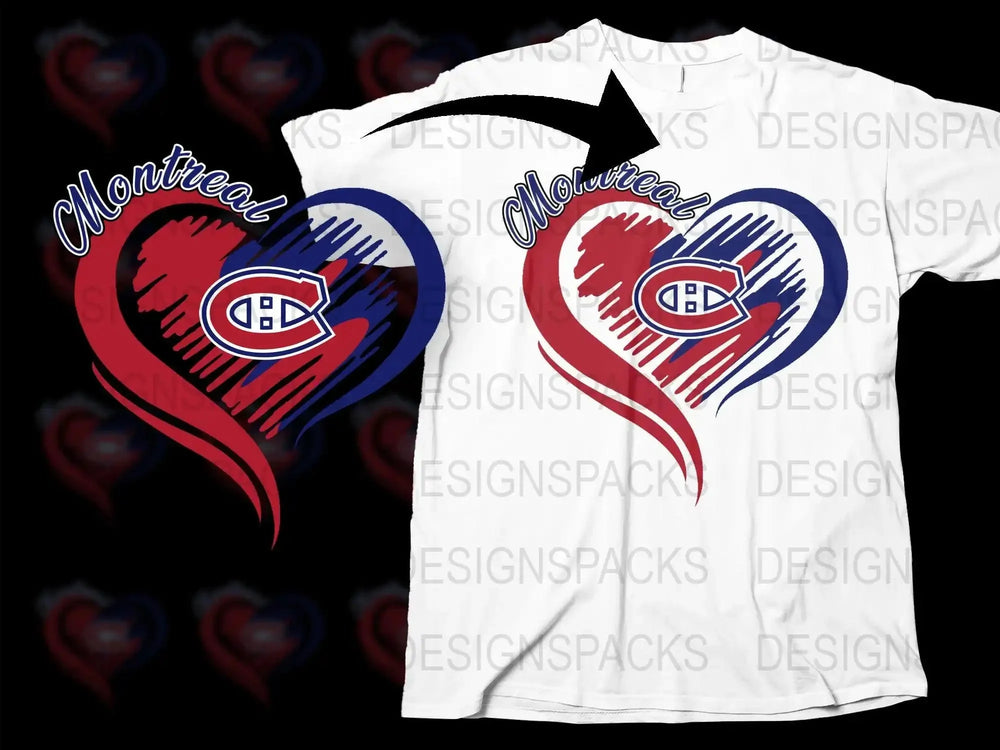 Montreal Canadiens Heart Love Graphic Png Digital Download