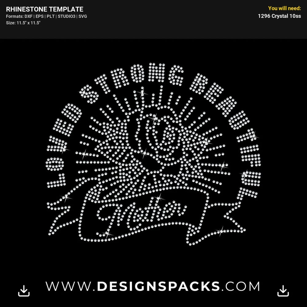 Mother Rose Strong Rhinestone Digital Template