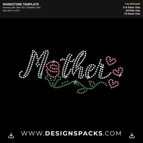 Mother Rose Updated Rhinestone Digital Template