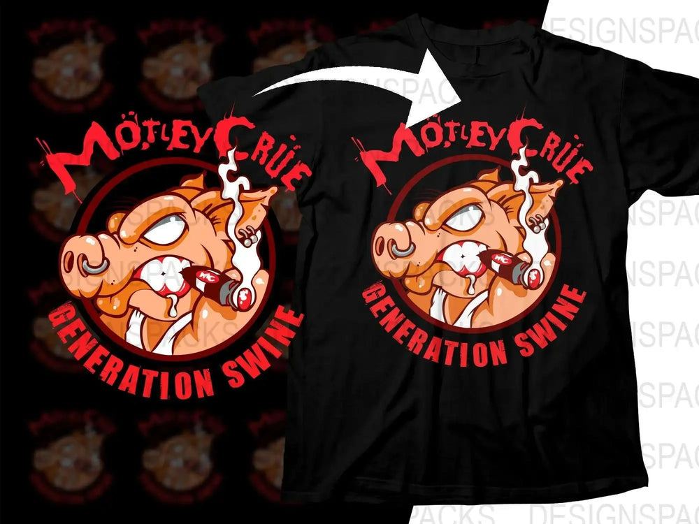 Motley Crue Generation Swine Rock Band Graphic Design Png Design Digital Download