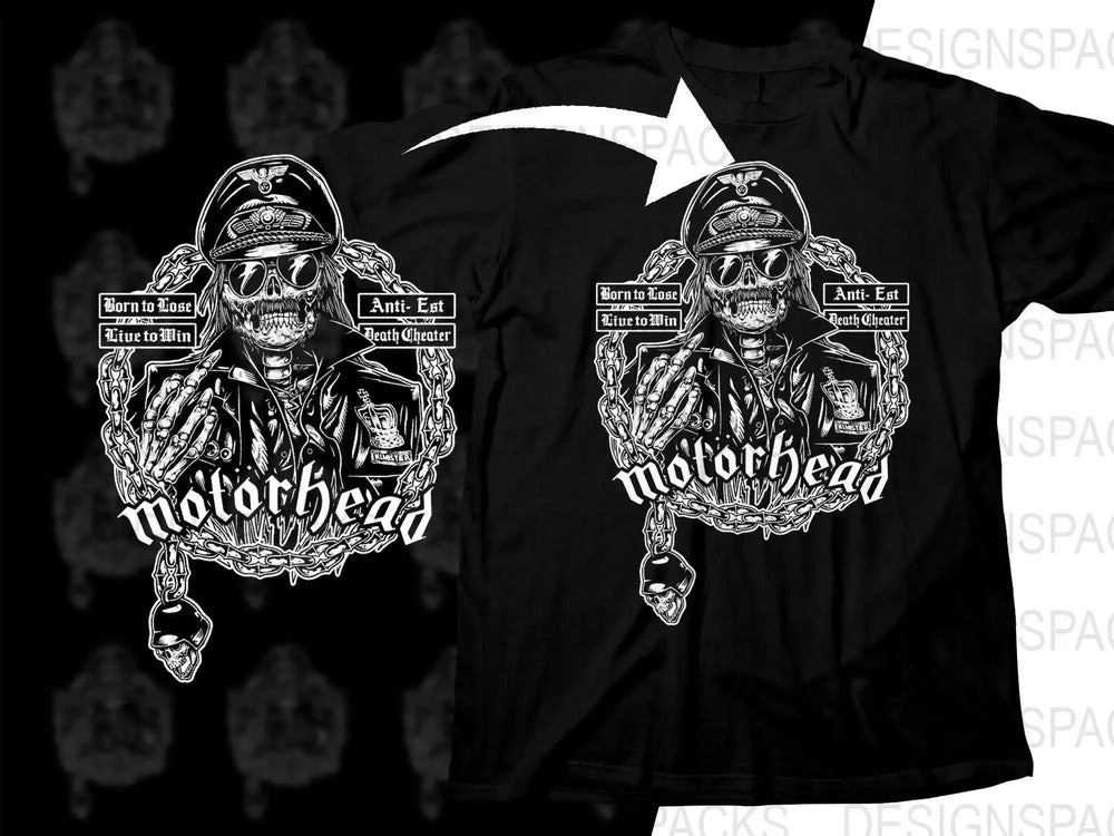 Motörhead Born To Lose, Live To Win Album Cover Rock Music Band Png Halftone Digital Download