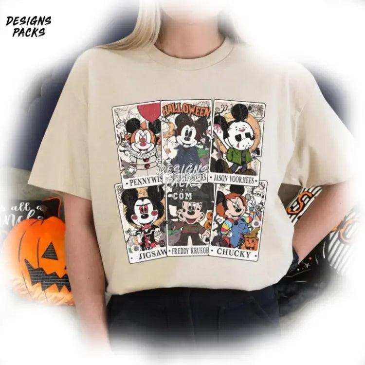 Mouse Head Cartoon Land Halloween Horror Tarot Png Design