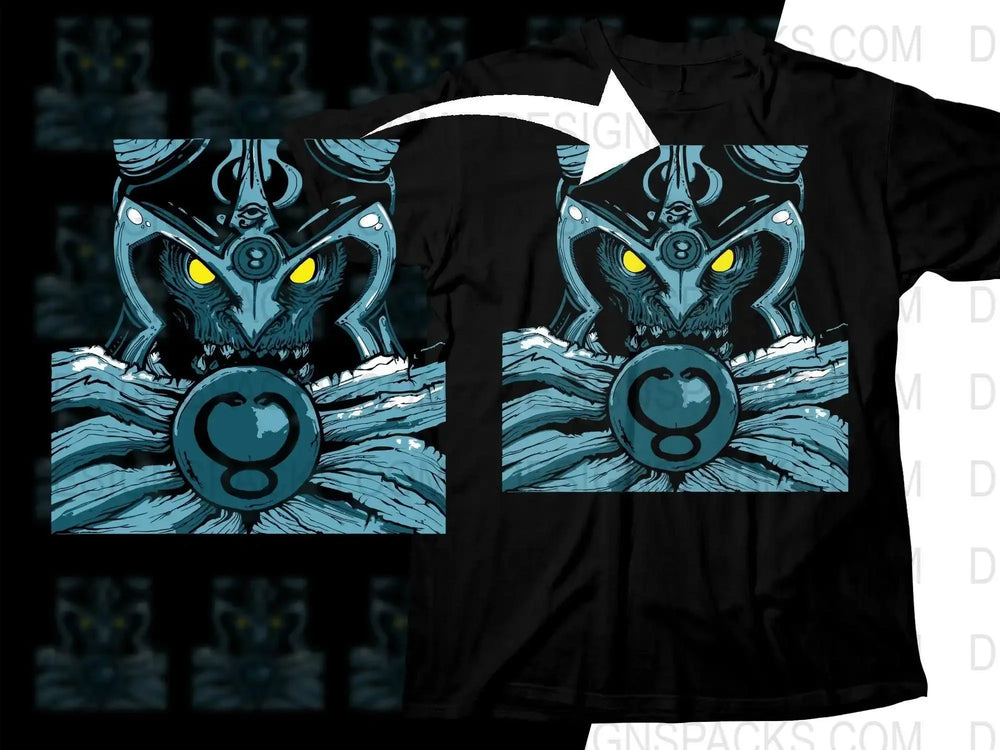 Mumm-Ra Mystical Warrior With Glowing Eyes Bizarre Artwork Png Halftone Digital Download