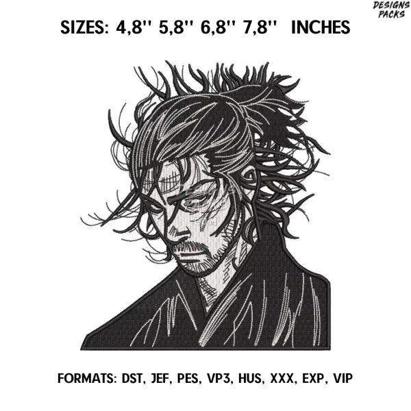 MUSASHI MIYAMOTO/Anime Embroidery Design/ Anime design