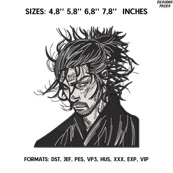 MUSASHI MIYAMOTO/Anime Embroidery Design/ Anime design
