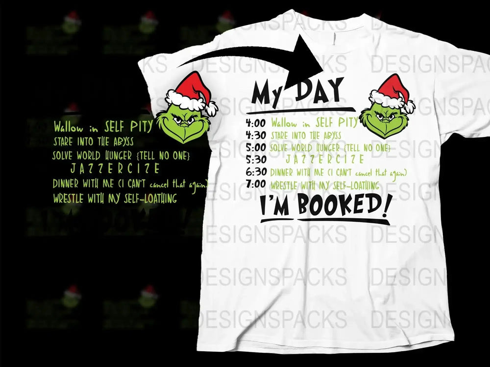 Funny Grinch Christmas T-Shirt, Holiday Santa Hat Graphic Tee, Festive Winter Apparel for Adults and Kids