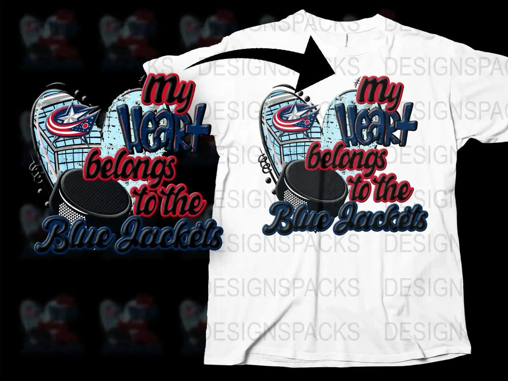 My Heart Belongs to the Blue Jackets Png Digital Download