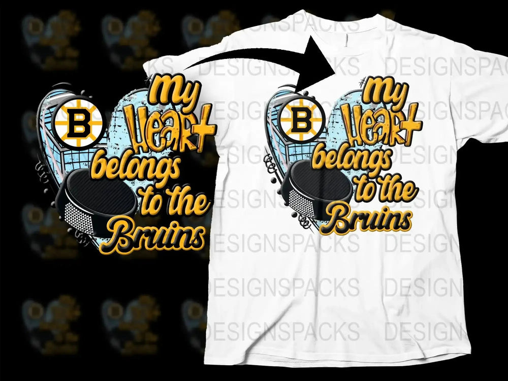 My Heart Belongs To The Bruins Png Digital Download
