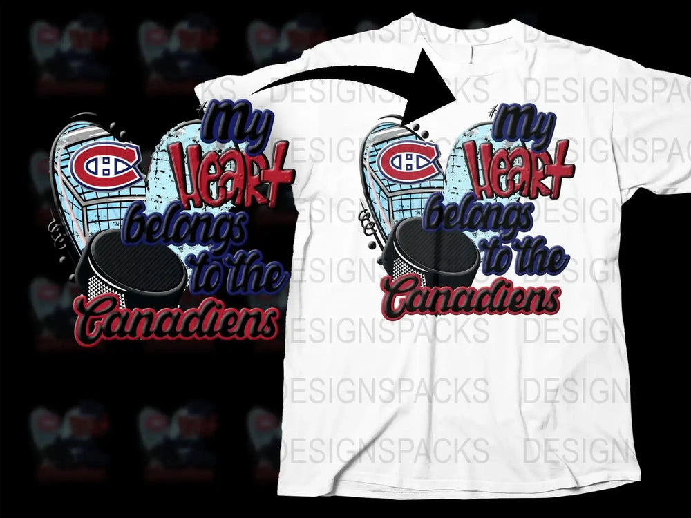 My Heart Belongs to the Canadiens Png Digital Download