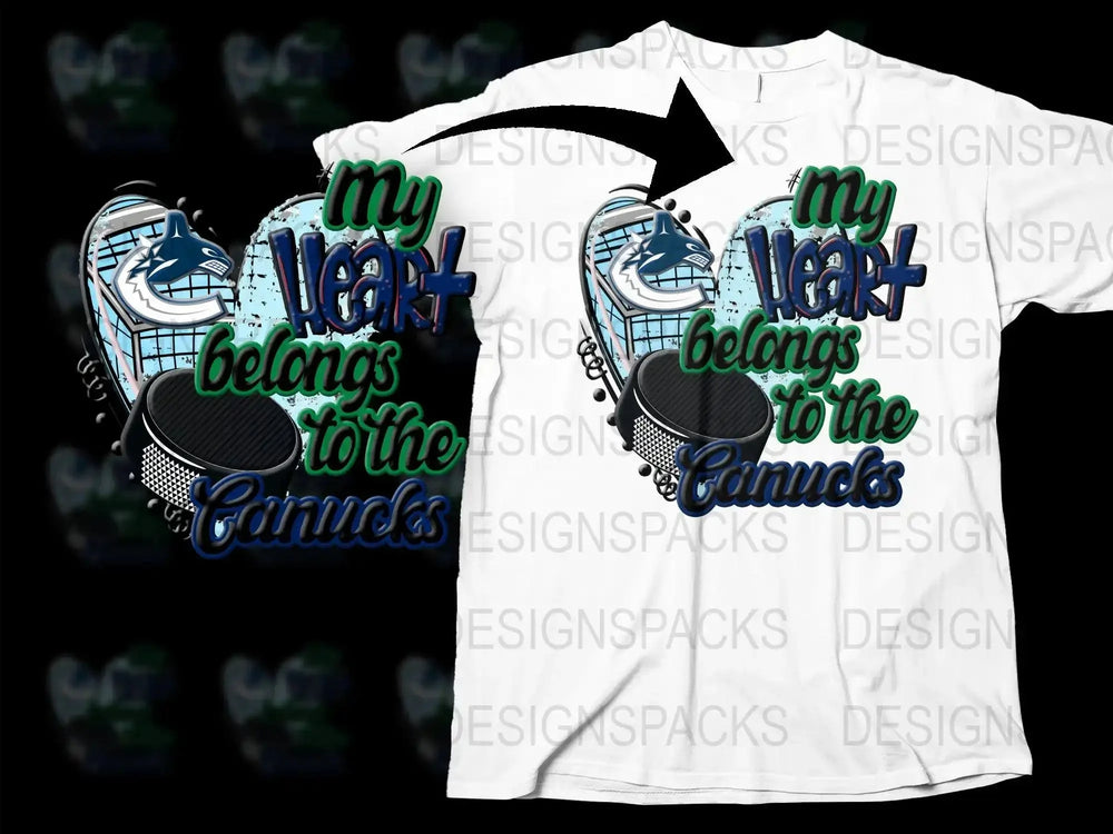 My Heart Belongs to the Canucks Png Digital Download