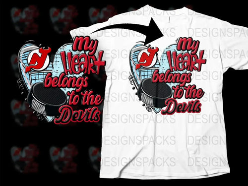 My Heart Belongs to the Devils Graphic Png Digital Download