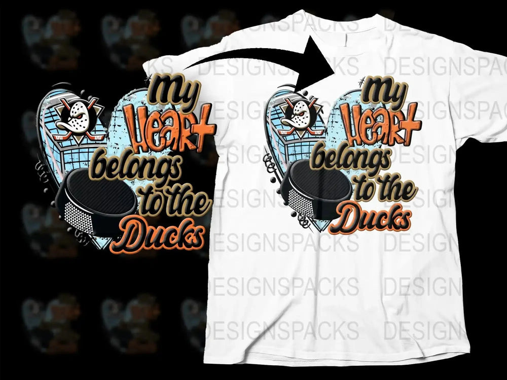 My Heart Belongs To The Ducks Graphic Png Digital Download
