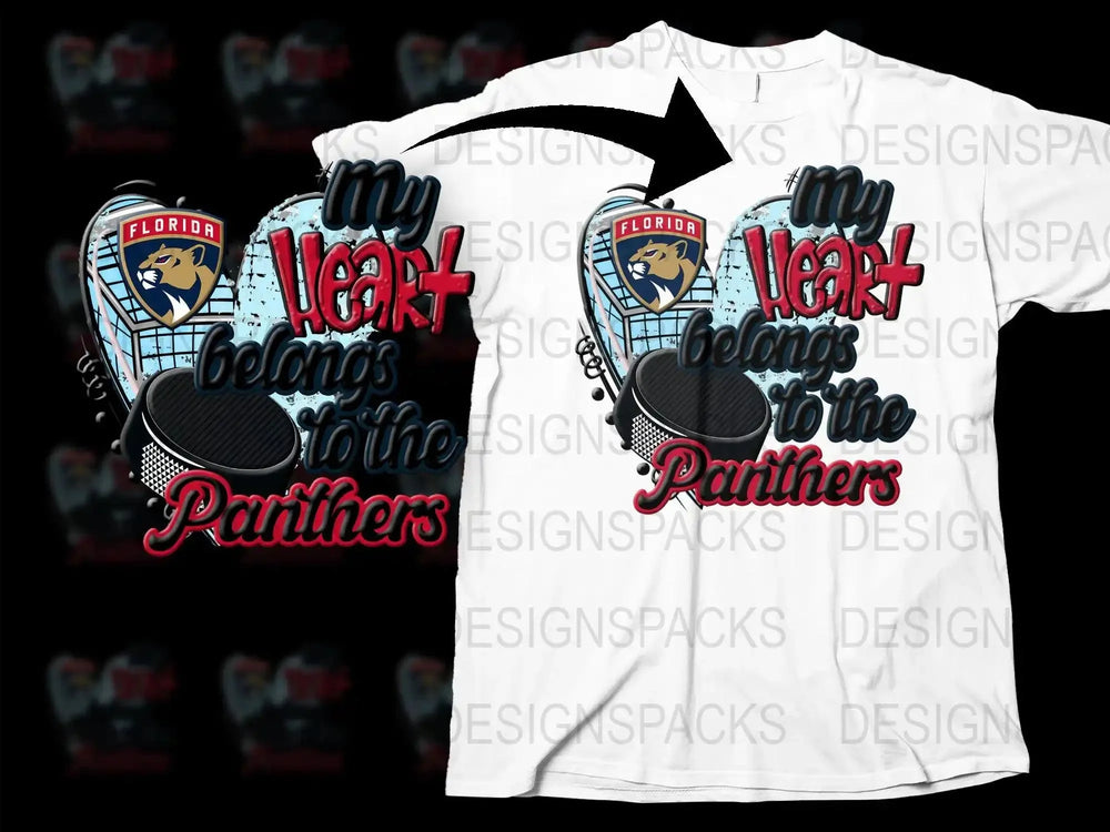 My Heart Belongs to the Panthers Png Digital Download
