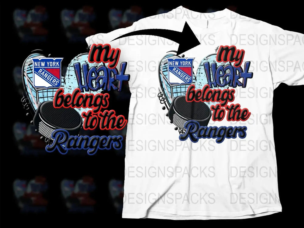My Heart Belongs To The Rangers Png Digital Download