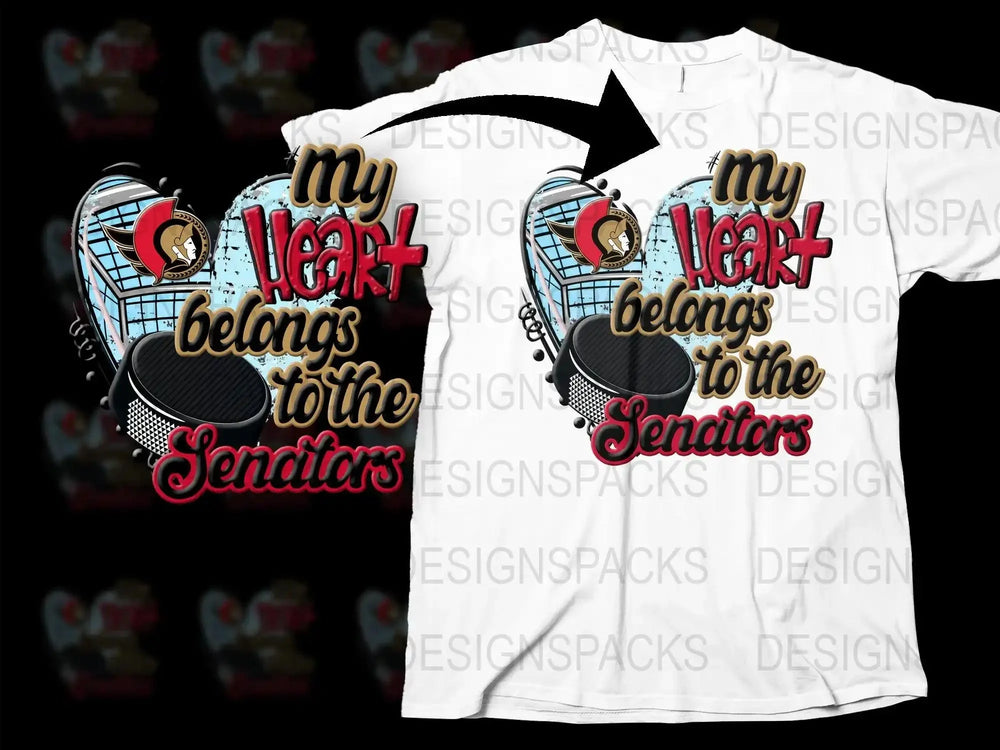My Heart Belongs to the Senators Png Digital Download