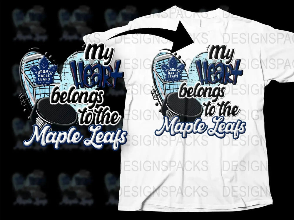 My Heart Belongs to the Toronto Maple Leafs Png Digital Download