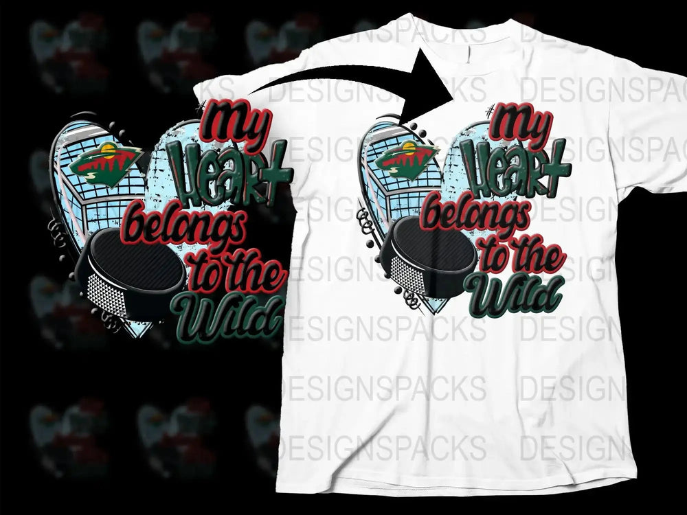 My Heart Belongs to the Wild NHL Team Png Digital Download