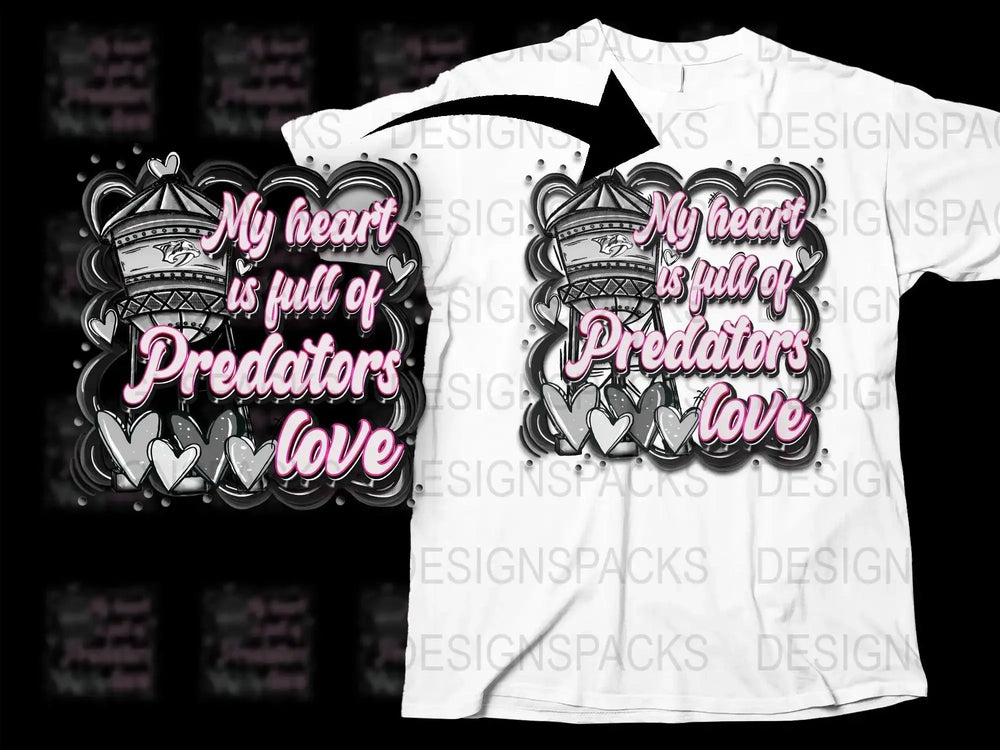 My Heart is Full of Predators Love Png Digital Download