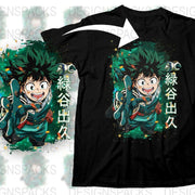 Anime Graphic T-Shirt, Midoriya Izuku My Hero Academia Tee, Unisex Manga Shirt, Casual Cosplay Apparel, Vibrant Character Design, Gift for