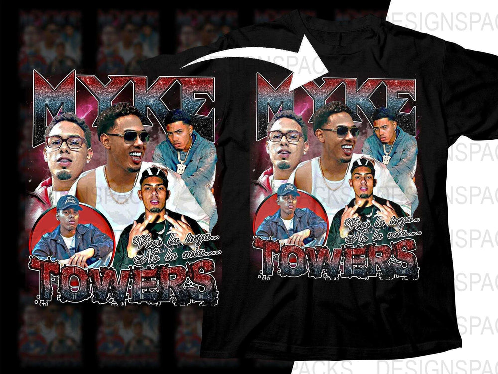 Myke Towers Graphic Music Bootleg Png Digital Download