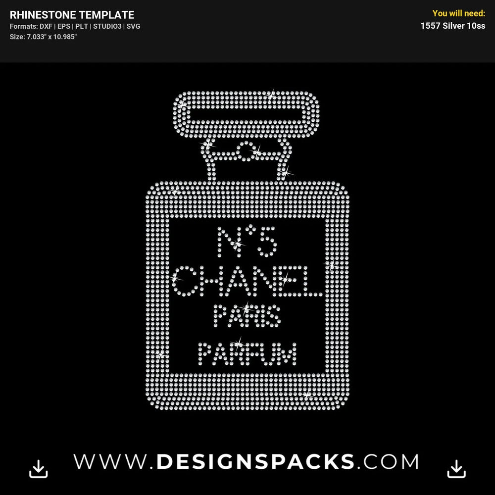 N5 Chanel Bottle Rhinestone Digital Template