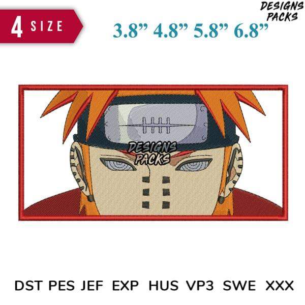 Naruto embroidery design in 4 sizes, print-ready formats for DTG, DTF, and tumbler wraps