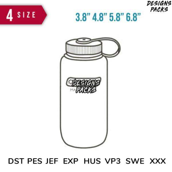 Tumbler wrap design for 3.8” to 6.8” bottles, print-ready in DST PES JEF formats, ideal for embroidery and DTF/DTG