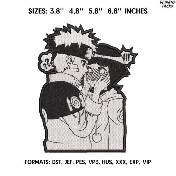 Naruto and Hinata Embroidery Design File / Naruto Anime Embroidery Design/ Love embroidery design